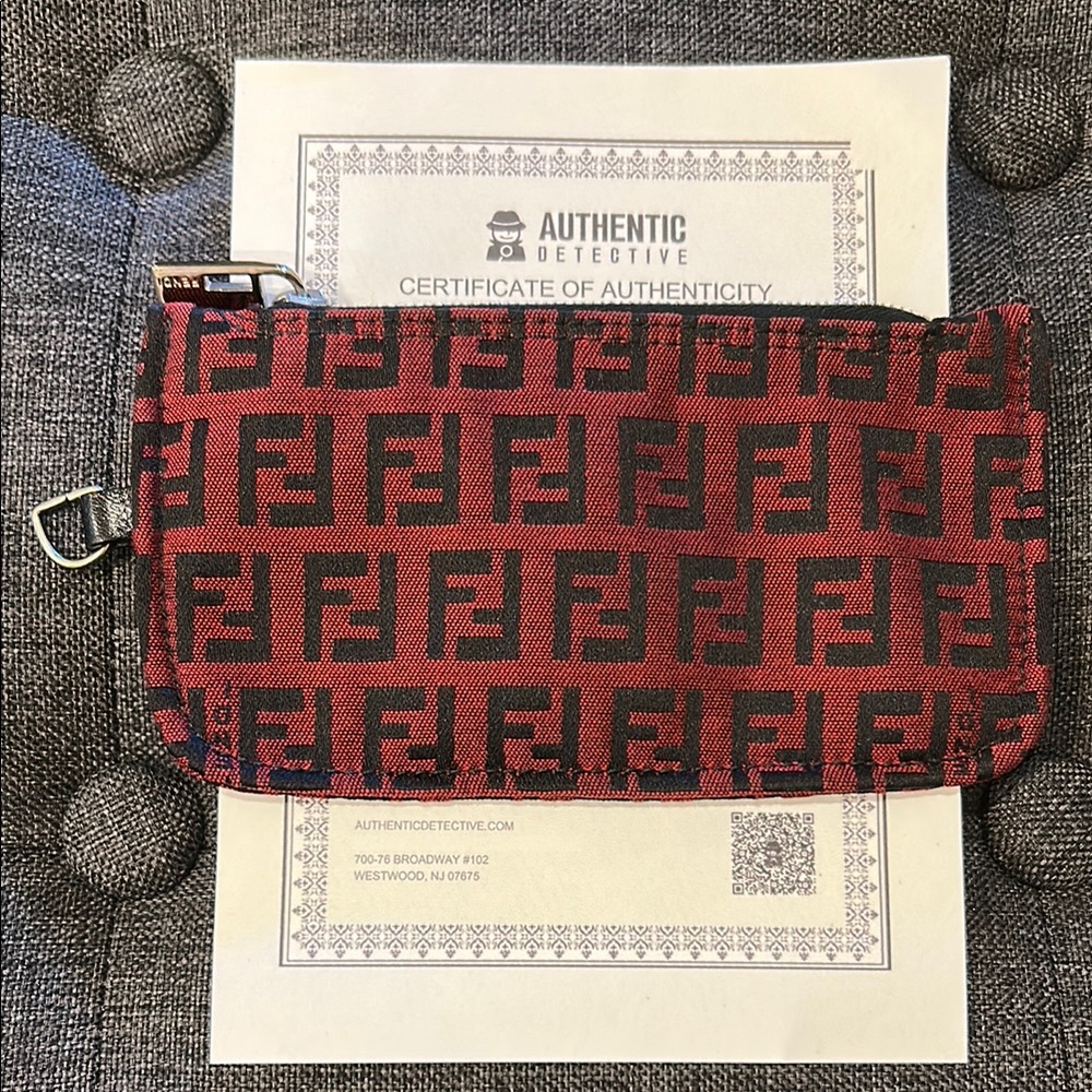 Fendi Zucco Canvas Pouch with COA